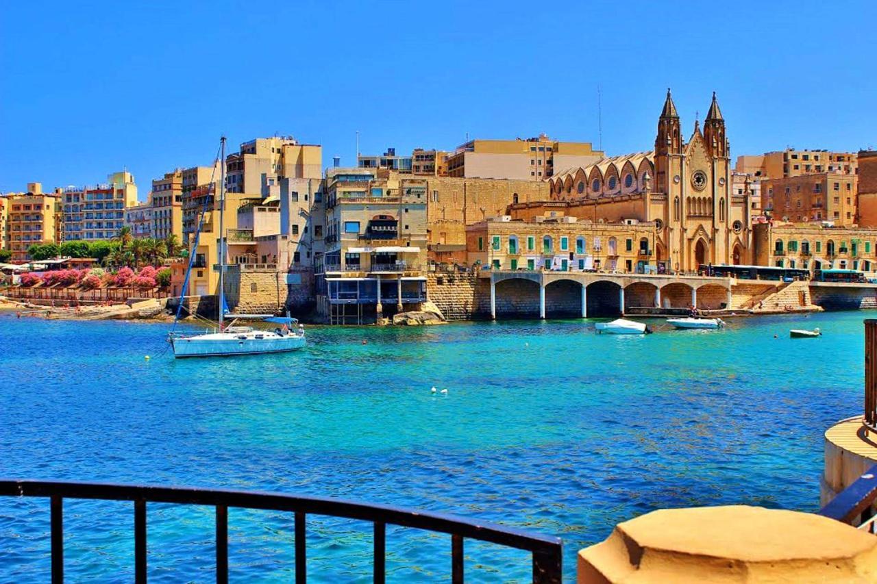 Deluxe Apartment Steps To St George'S Bay San Ġiljan Exterior foto